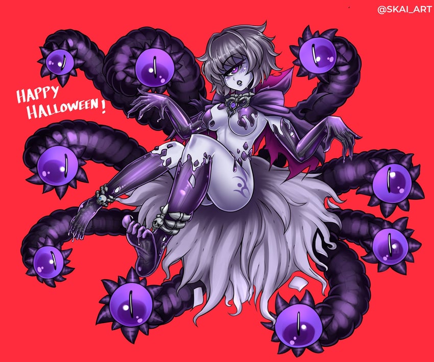 gazer and lich (monster girl encyclopedia) drawn by skai_art