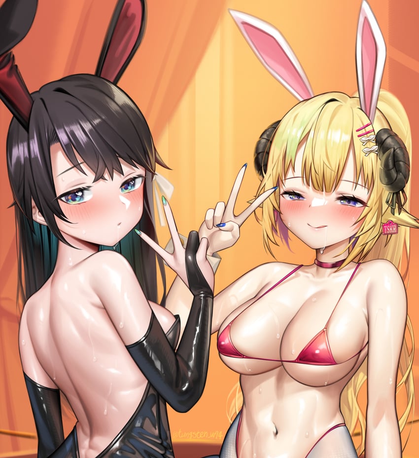 oozora subaru and tsunomaki watame (hololive) drawn by tungsten_(kwfr4544)