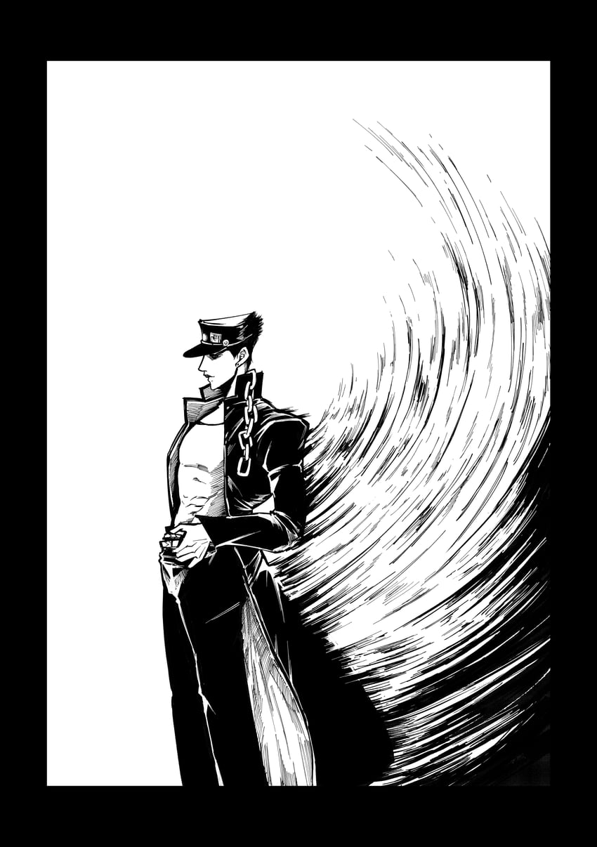 kujo jotaro (jojo no kimyou na bouken and 1 more) drawn by kimeohandream