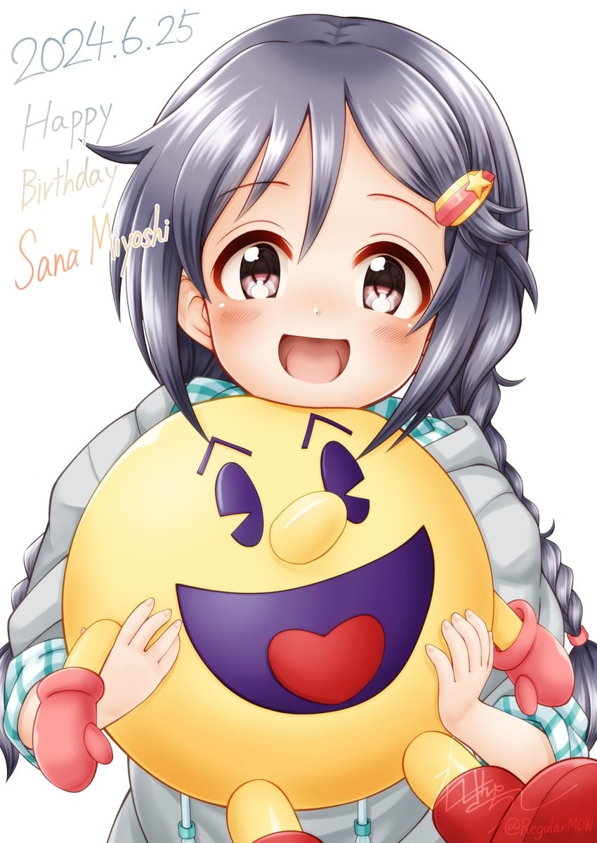 pac-man and miyoshi sana (idolmaster and 2 more) drawn by regular_mow