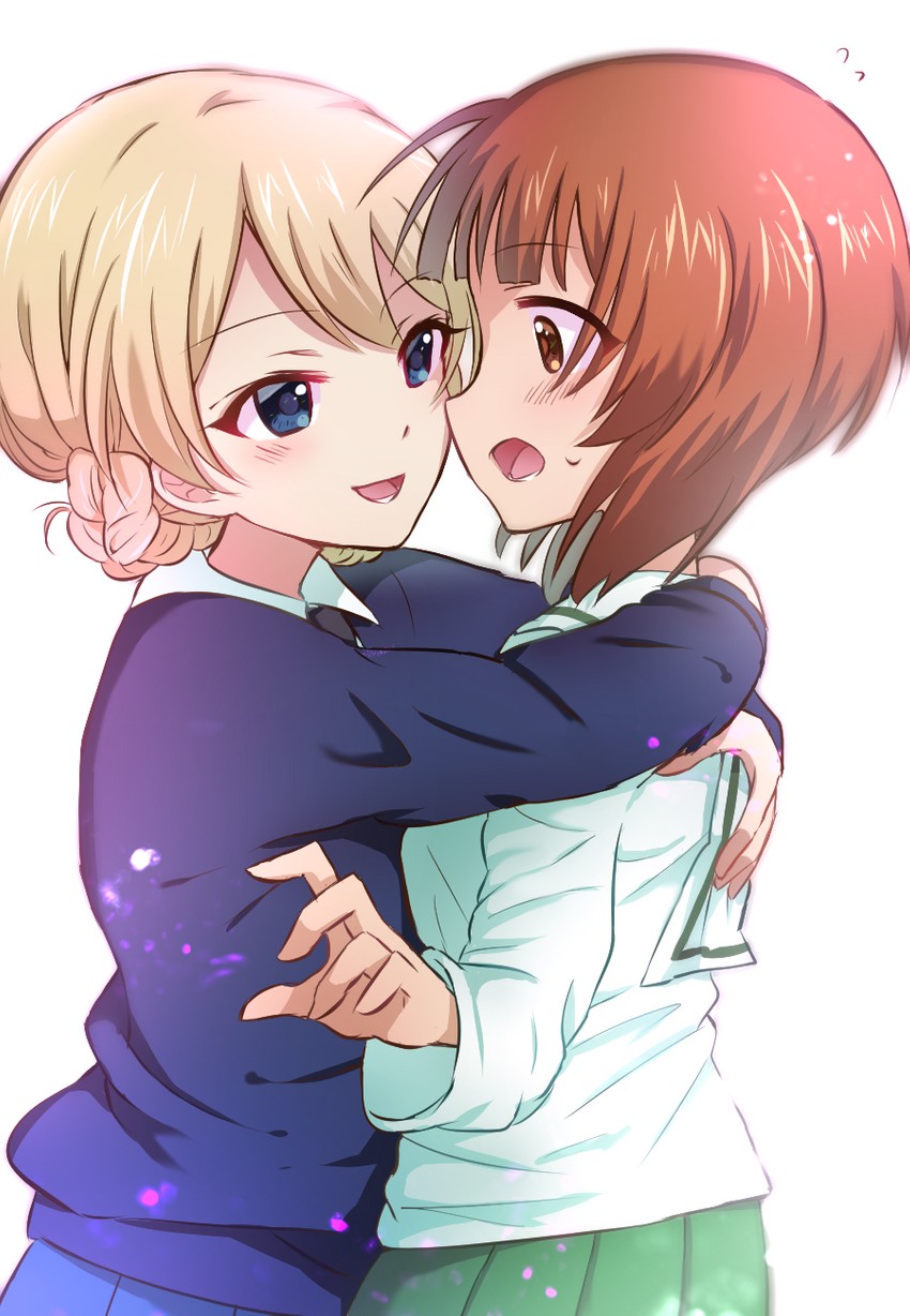 nishizumi miho and darjeeling (girls und panzer) drawn by rurikoke