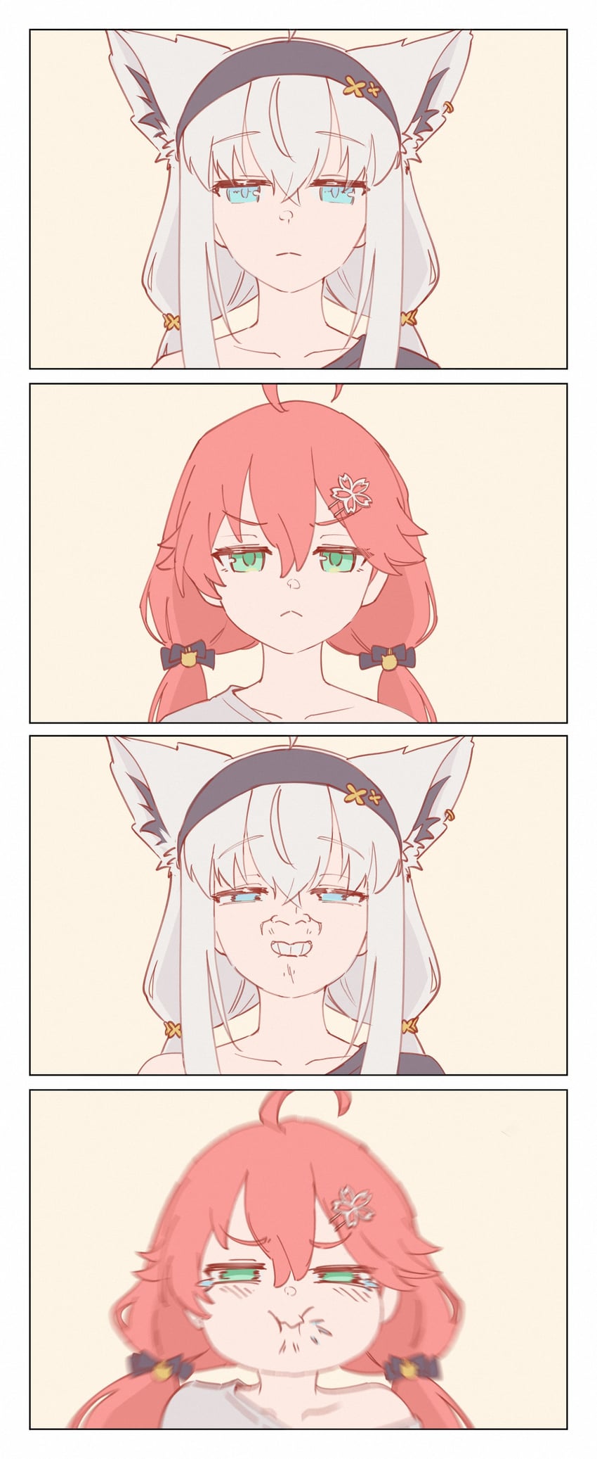 shirakami fubuki and sakura miko (hololive) drawn by hyde_(tabakko)