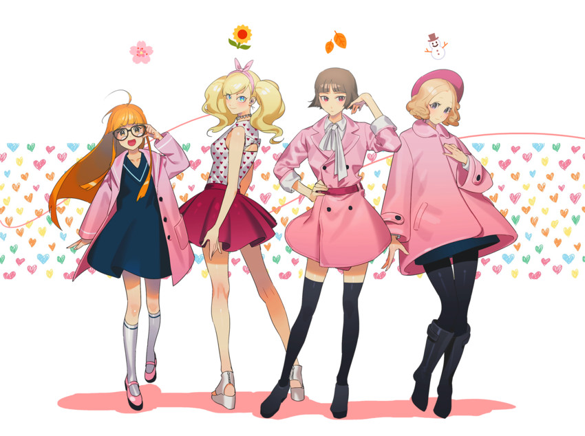 takamaki anne, sakura futaba, niijima makoto, and okumura haru (persona and 1 more) drawn by thomas_on