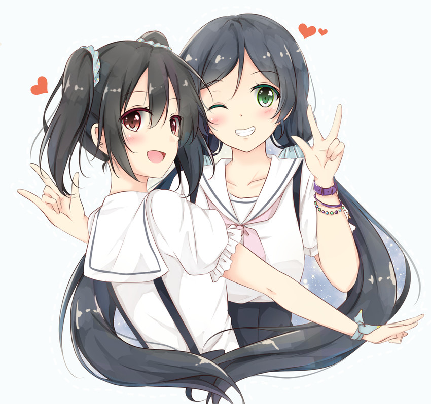 tojo nozomi and yazawa nico (love live! and 1 more) drawn by shiina_kuro