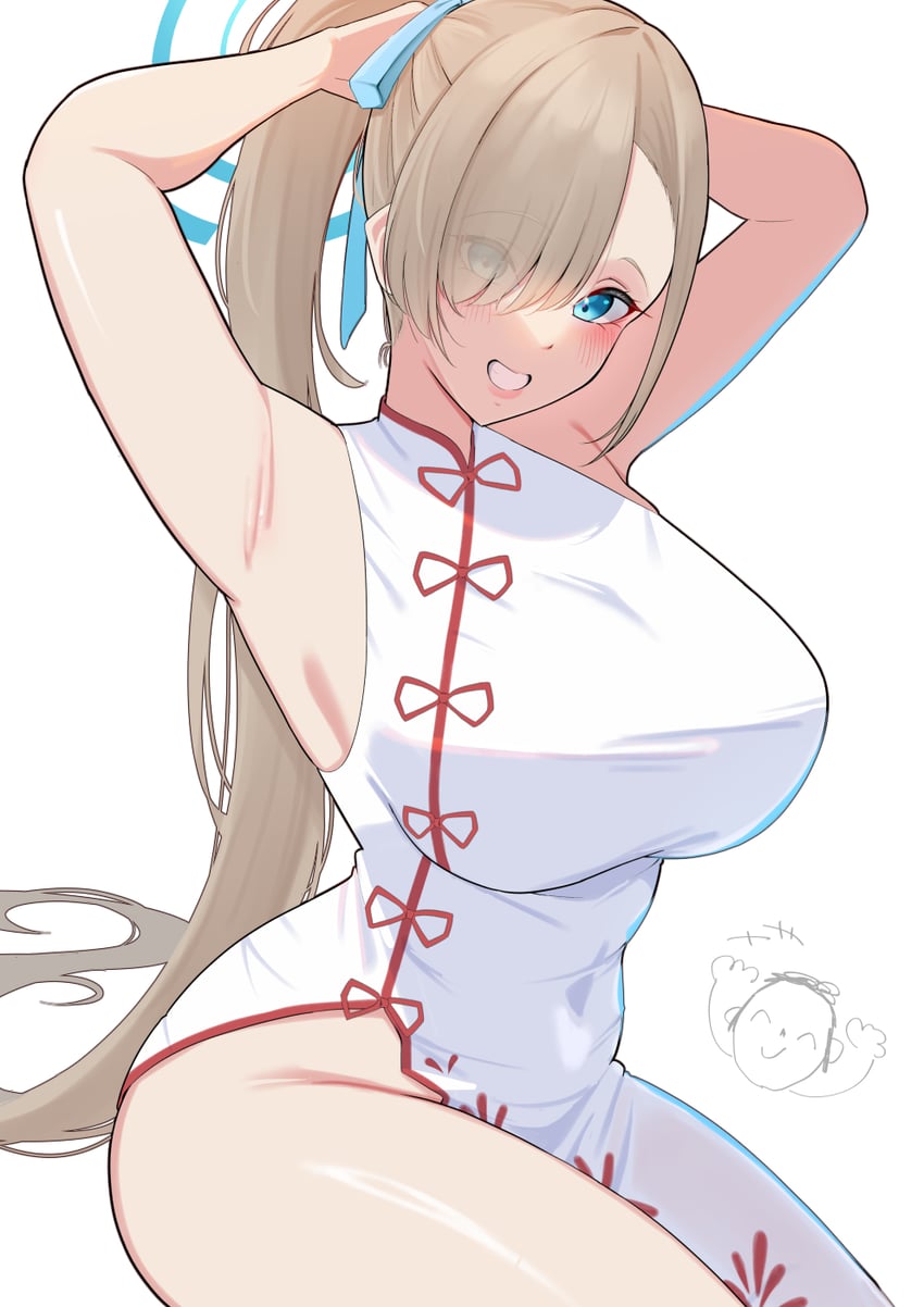 sensei, doodle sensei, and asuna (blue archive) drawn by nanohana_(november.)