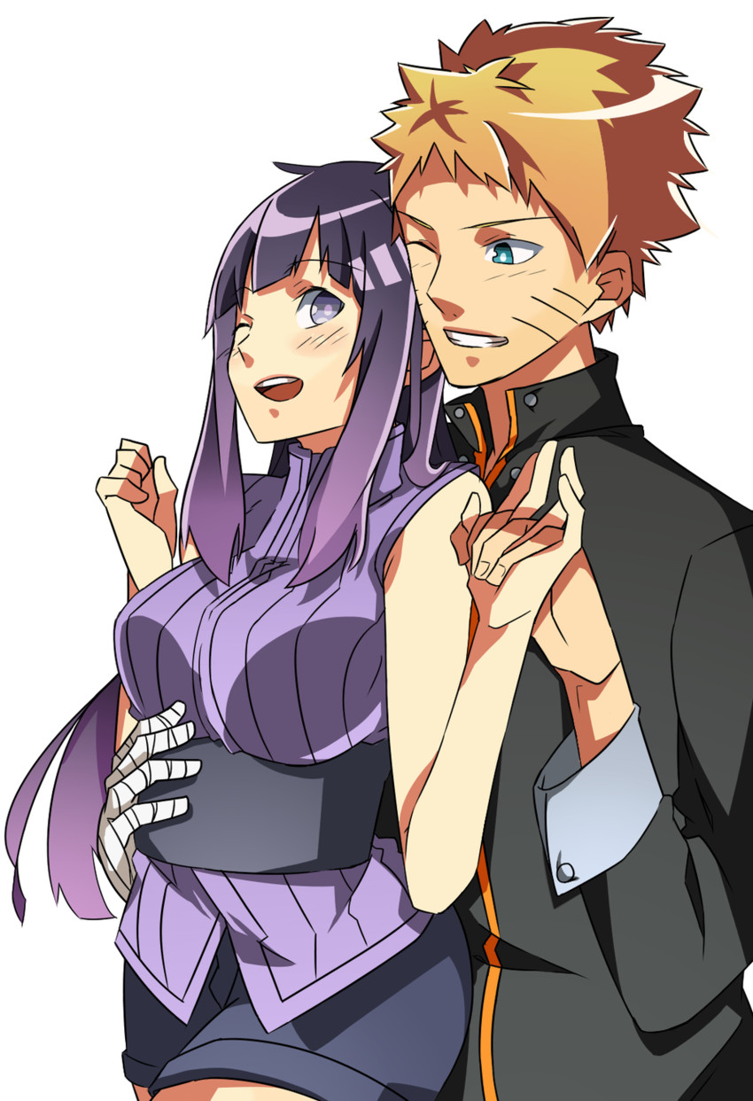 uzumaki naruto and hyuuga hinata (naruto and 1 more) drawn by exa_(koyuru)