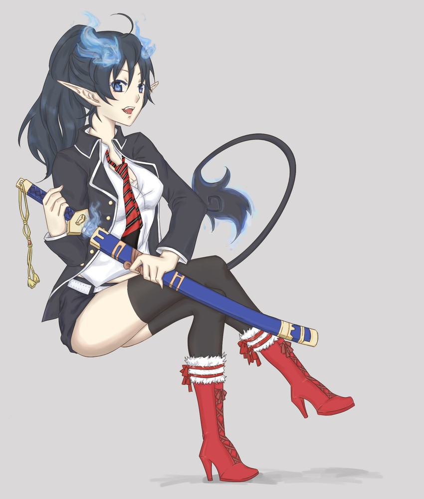 okumura rin (ao no exorcist) drawn by cheddar_(coco)