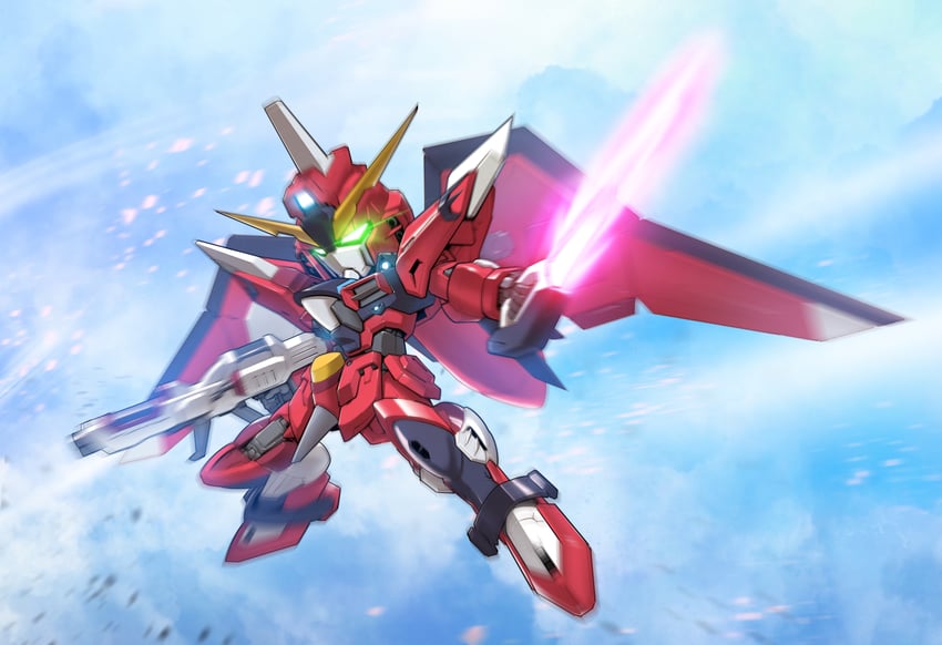 immortal justice gundam (gundam and 3 more) drawn by zakuma