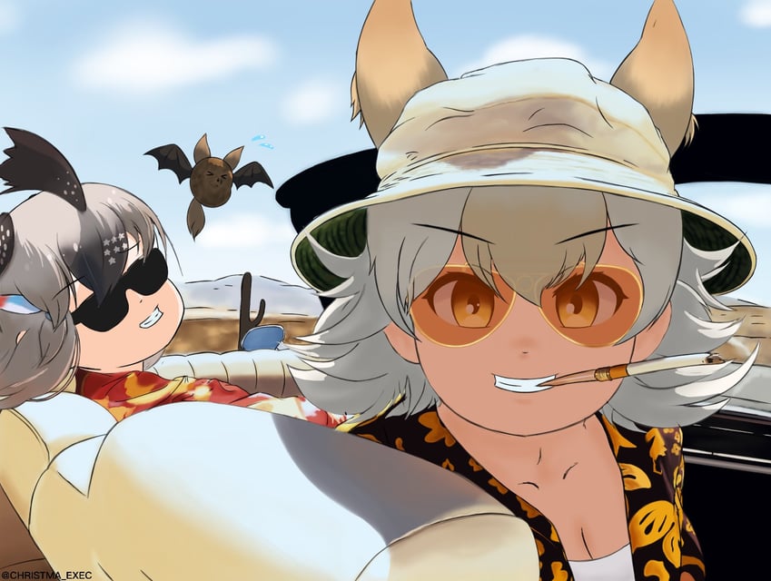coyote, greater roadrunner, and coyopotato (kemono friends and 2 more) drawn by christma_exec