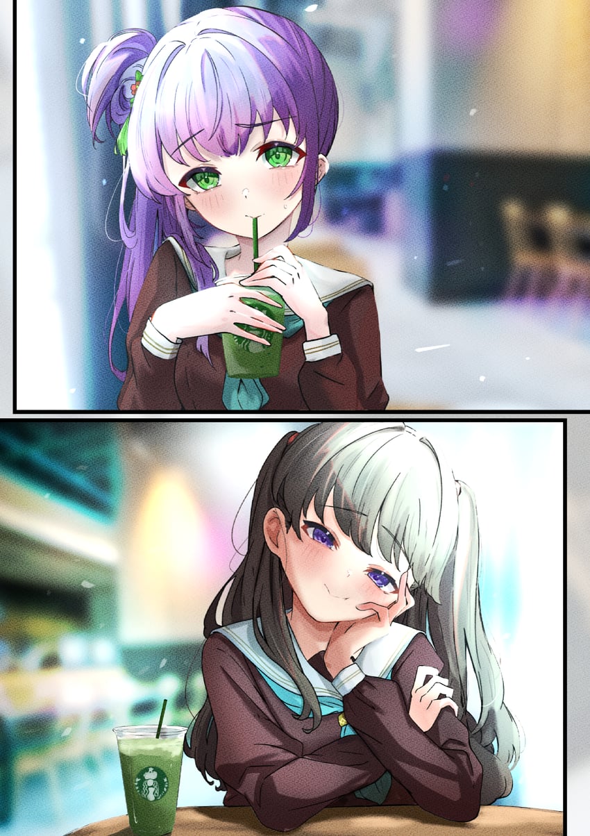 fujishima megumi and otomune kozue (love live! and 2 more) drawn by jin_(oihlf)
