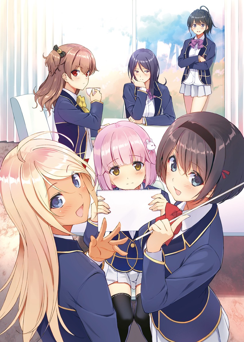akane konoha and sazanami kiryou (rokunin no ojousama sensou wo ore dake ga kouryaku dekiru) drawn by fumio_(ura_fmo)