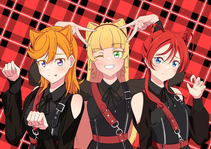 shibuya kanon, heanna sumire, and yoneme mei (love live! and 1 more) drawn by tabi139