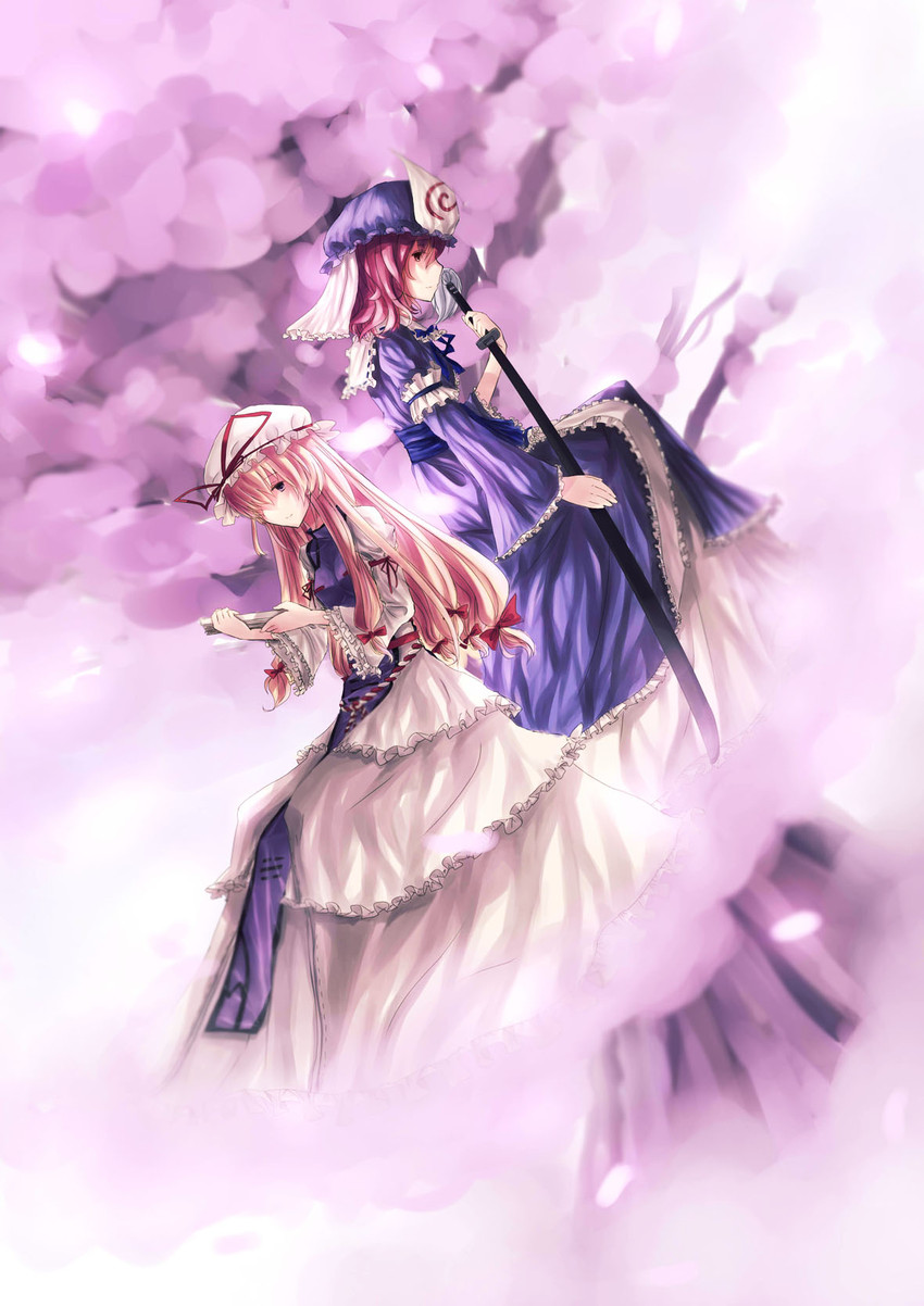 yakumo yukari and saigyouji yuyuko (touhou) drawn by sh_(shinh)