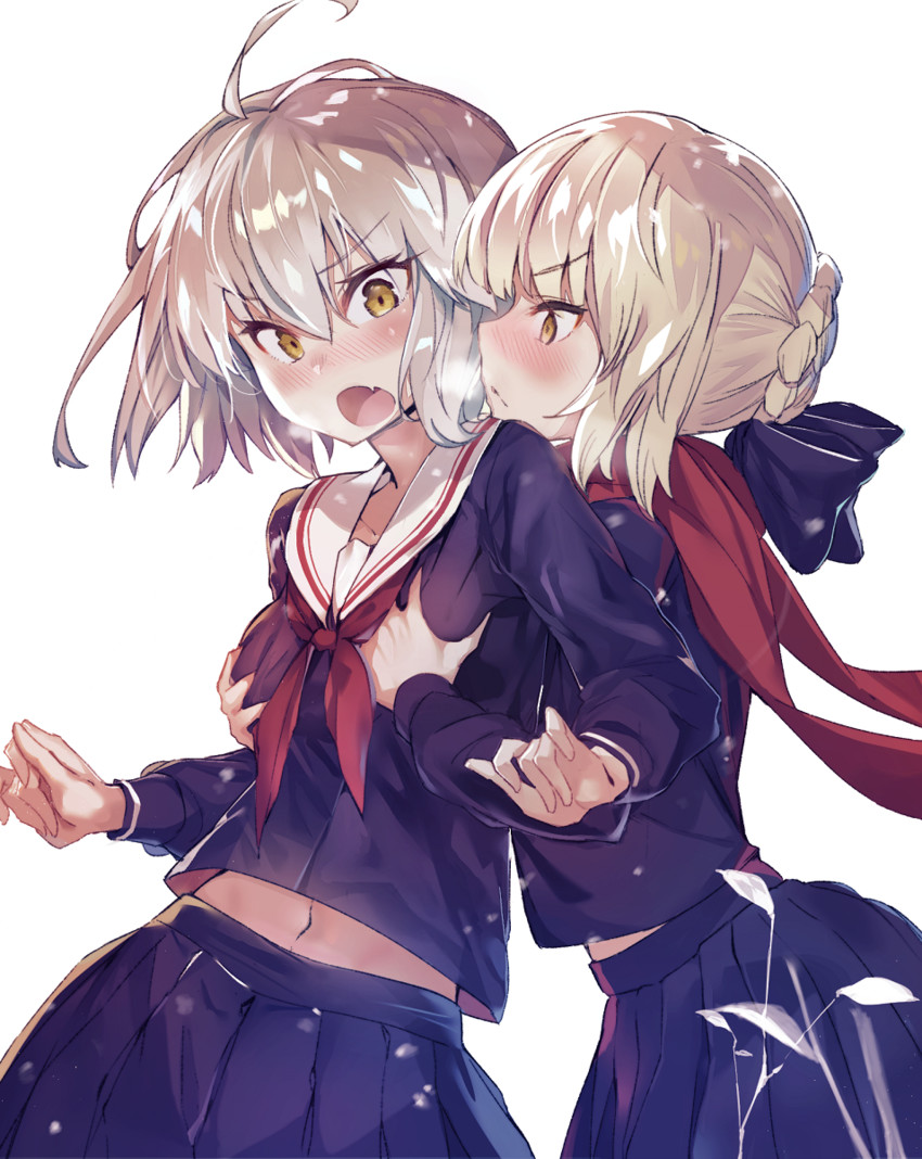 artoria pendragon, jeanne d'arc alter, and saber alter (fate and 1 more) drawn by akieda