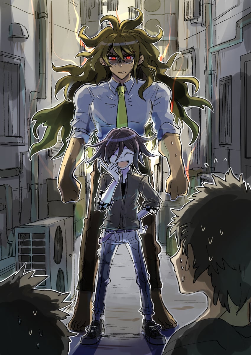 oma kokichi and gokuhara gonta (danganronpa and 1 more) drawn by kumakoro_(tetsupag)