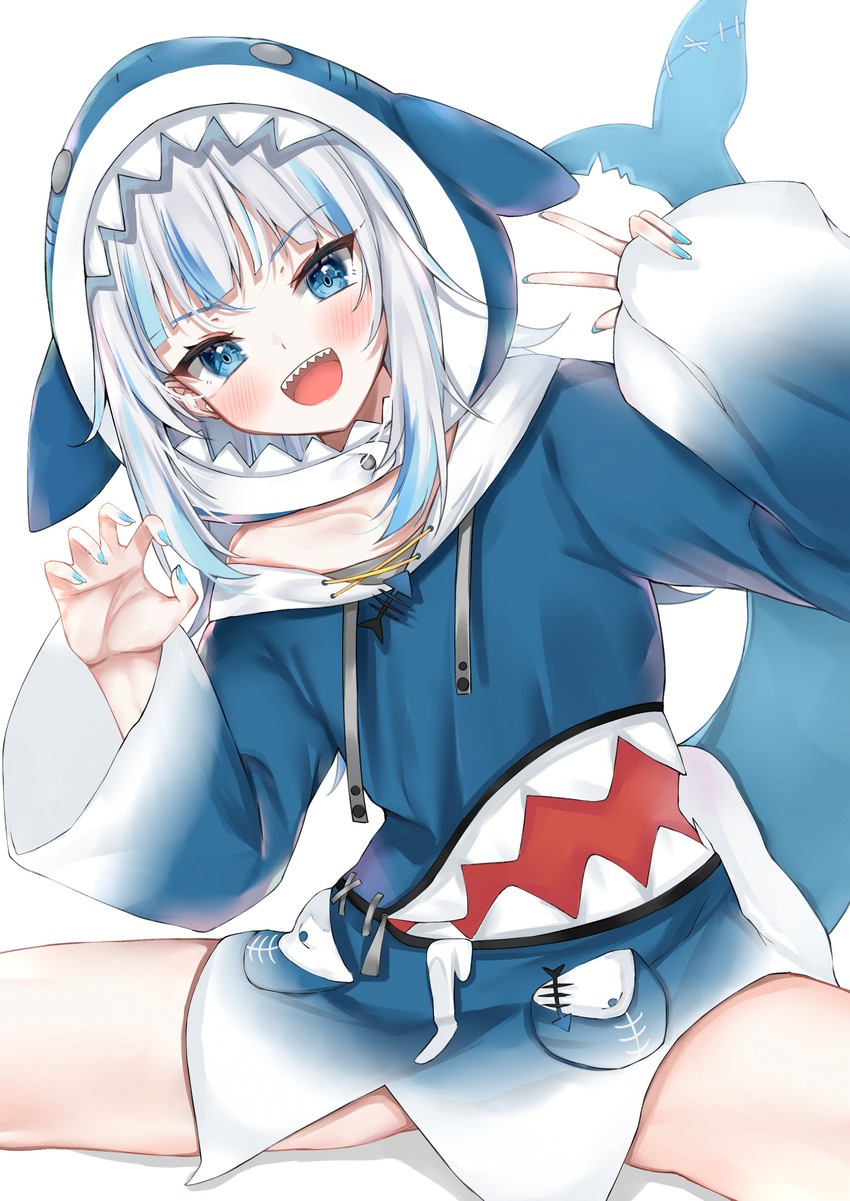 gawr gura (hololive and 1 more) drawn by nemun_(tamizzz)
