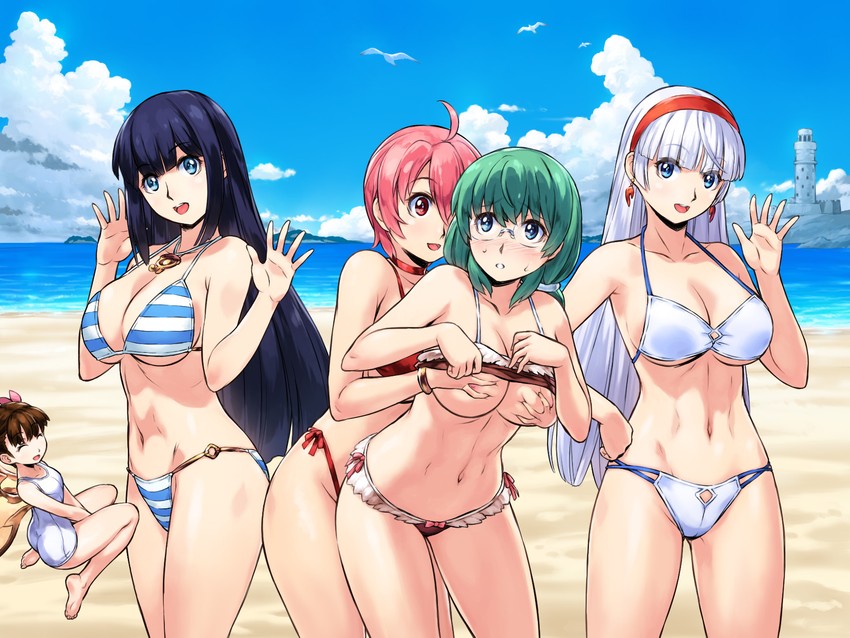 lucille, hores, celia, berna, and nina (sennen sensou aigis) drawn by uchiu_kazuma
