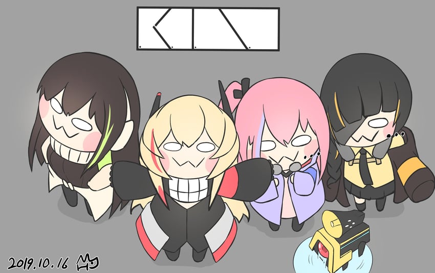 m16a1, m4a1, m4 sopmod ii, st ar-15, banana, and 1 more (girls' frontline) drawn by jwh