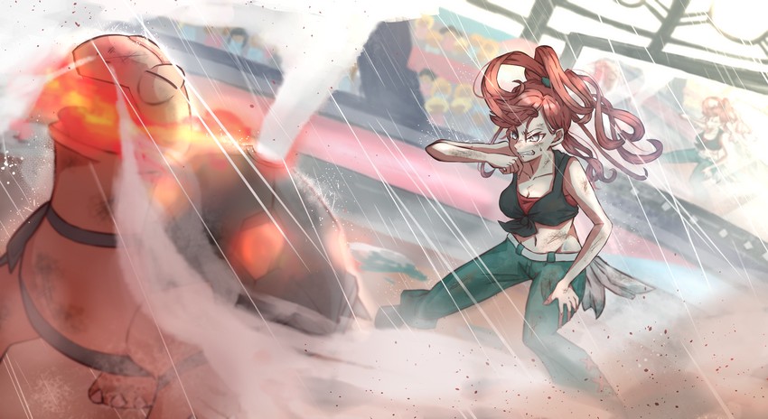 flannery and torkoal (pokemon and 1 more) drawn by royal_illust