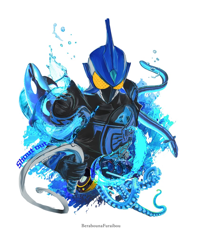 kamen rider ooo and shauta (kamen rider and 1 more) drawn by obakelope0530