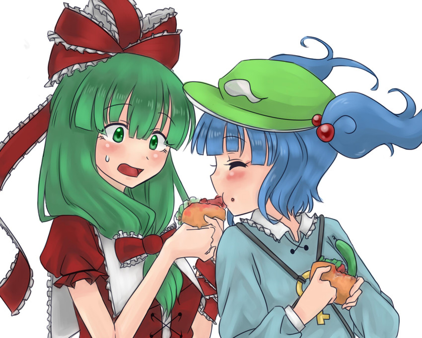 kawashiro nitori and kagiyama hina (touhou) drawn by mana_(tsurubeji)