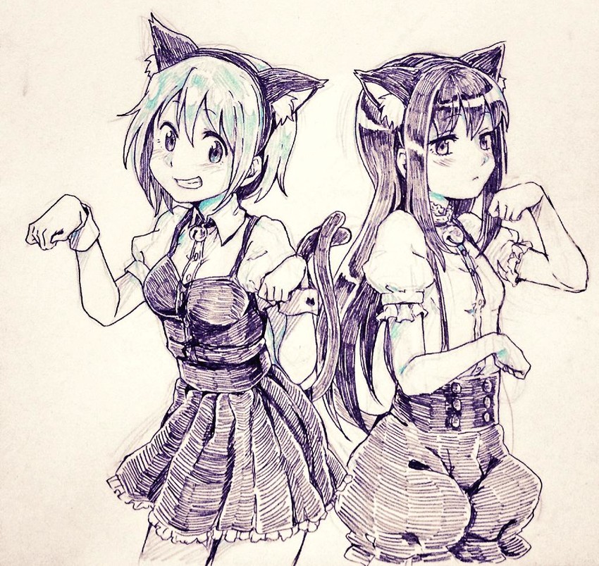 akemi homura and miki sayaka (mahou shoujo madoka magica) drawn by aebj