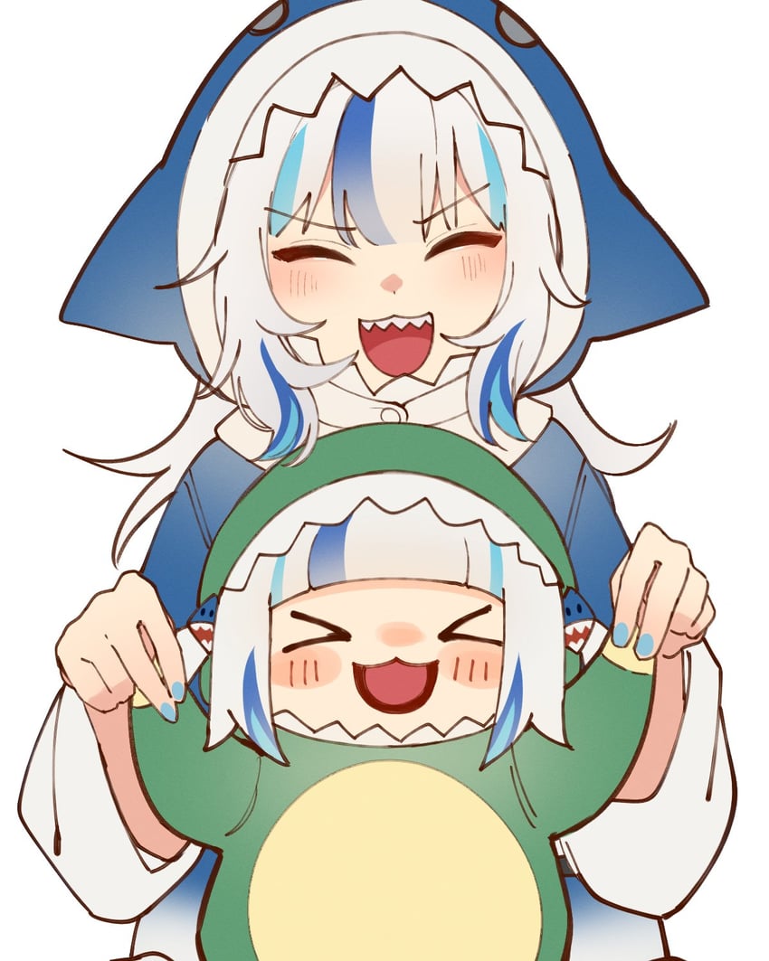 gawr gura and smol gura (hololive and 1 more) drawn by mittsu