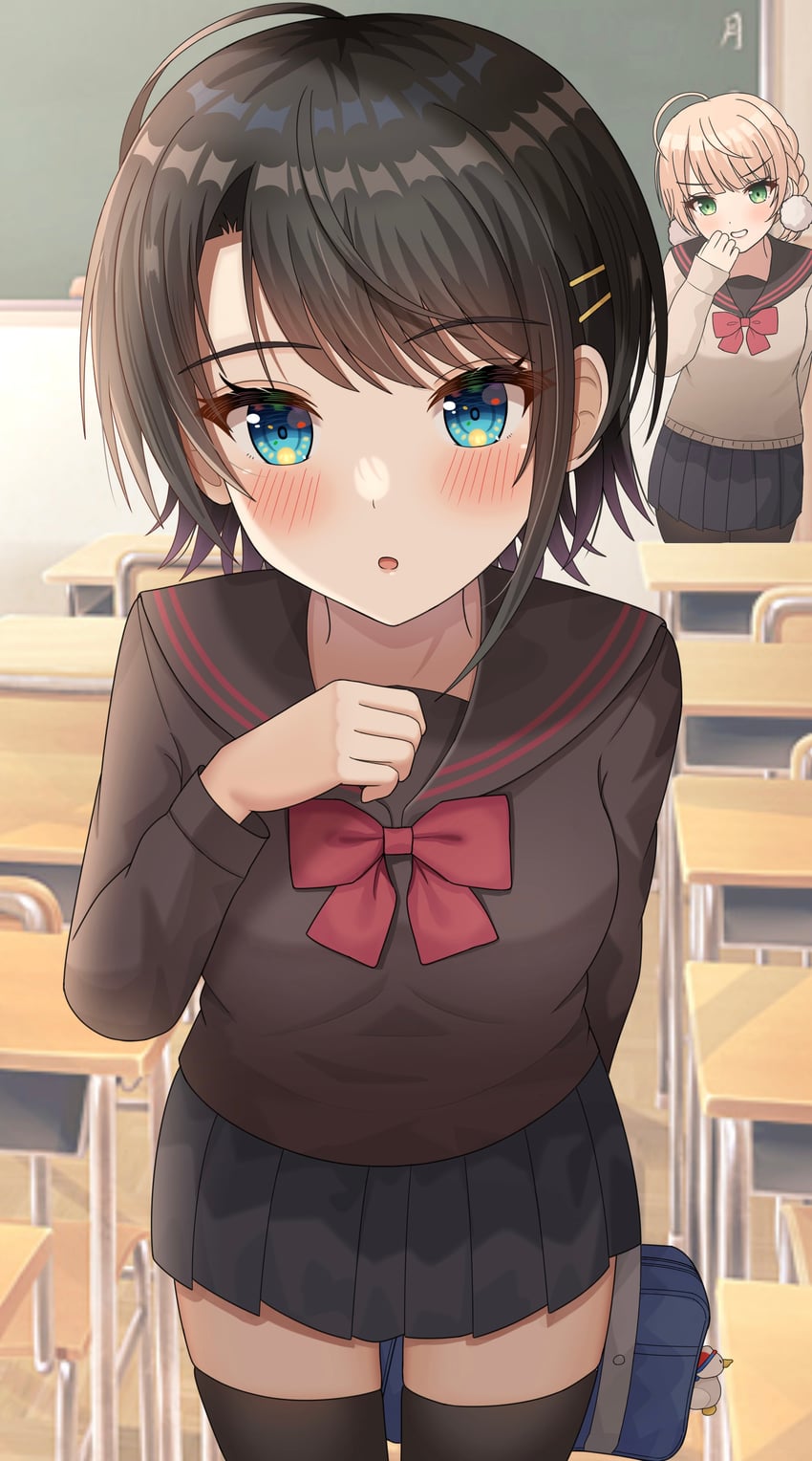 oozora subaru, shigure ui, and subaru duck (hololive and 1 more) drawn by hisui_(user_zvkr2432)