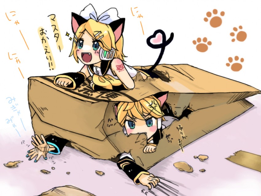 hatsune miku, kagamine rin, and kagamine len (vocaloid) drawn by sopra