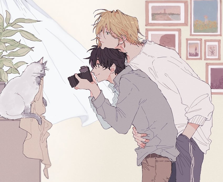 ash lynx and okumura eiji (banana fish) drawn by a_co_pi