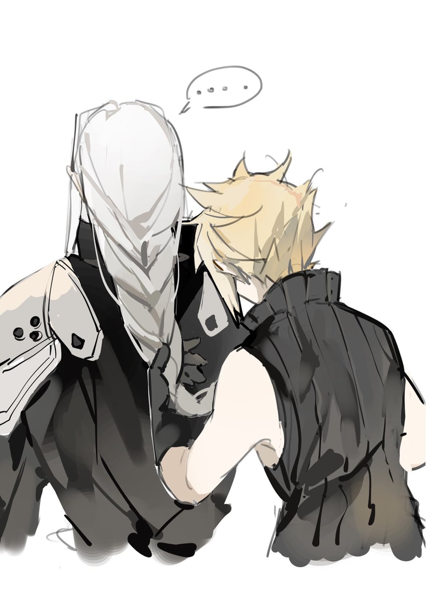 cloud strife and sephiroth (final fantasy and 2 more) drawn by ryona_kuma