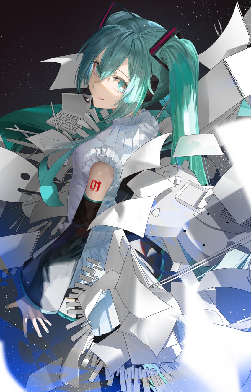 hatsune miku (vocaloid and 1 more) drawn by blazpu
