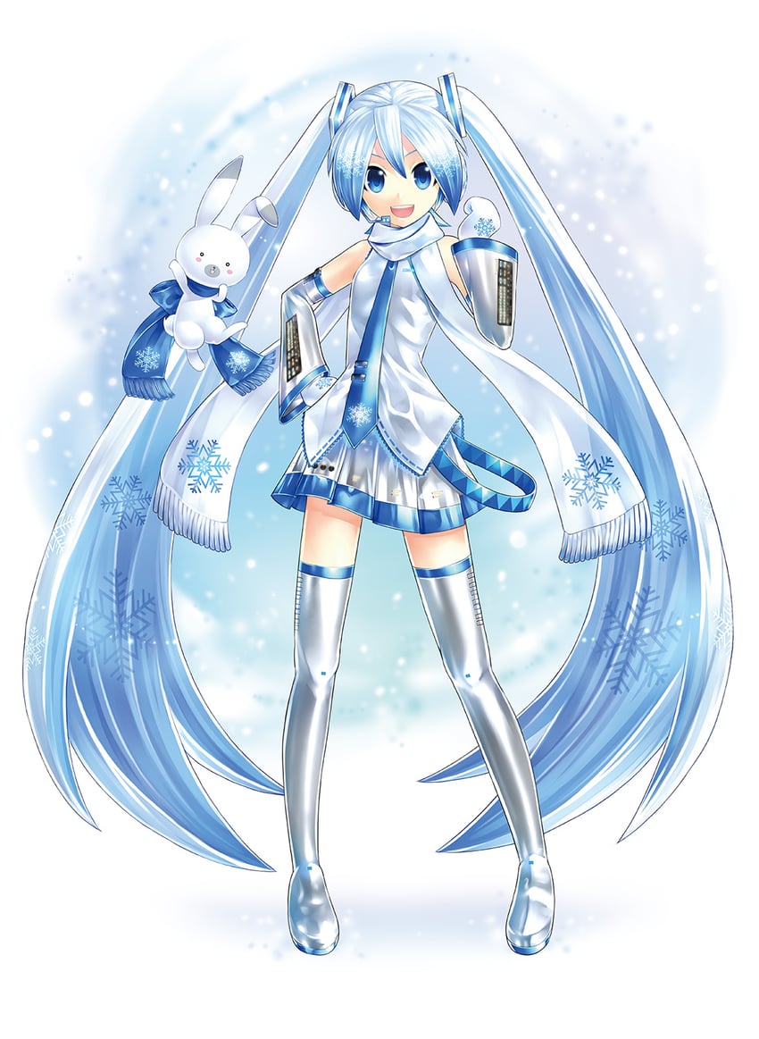 hatsune miku, yuki miku, and rabbit yukine (vocaloid) drawn by kei_(keigarou)