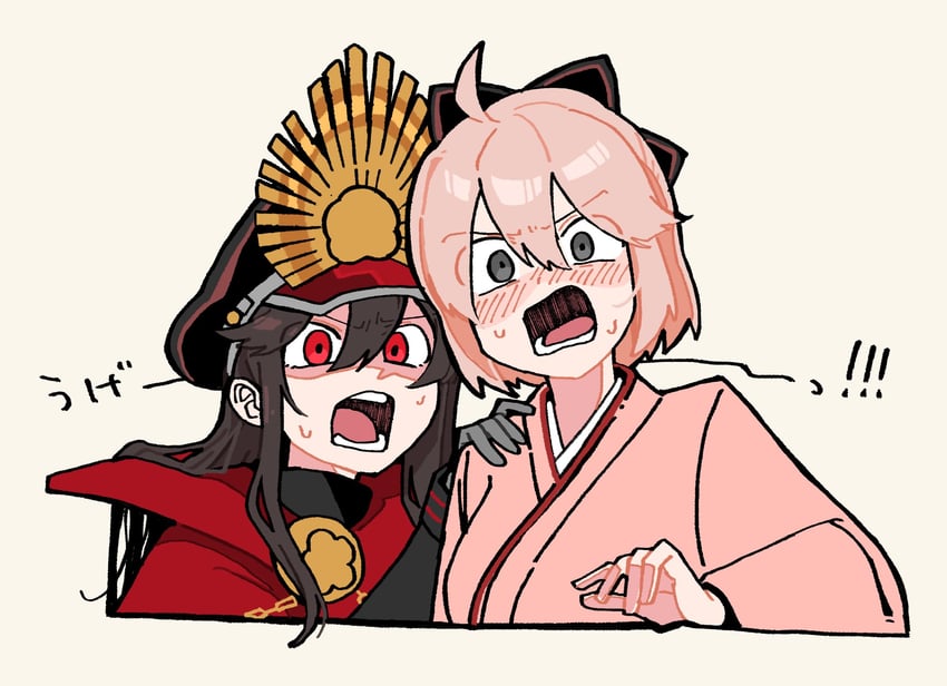 okita souji and oda nobunaga (fate and 2 more) drawn by goma1021