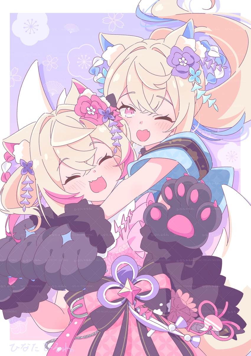 fuwawa abyssgard and mococo abyssgard (hololive and 1 more) drawn by hinata_hirune