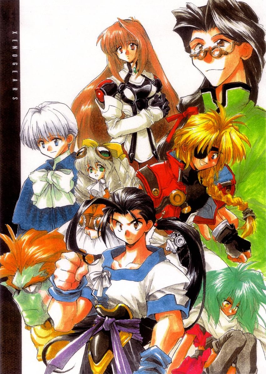 elhaym van houten, emerada, maria balthasar, fei fong wong, bartholomew fatima, and 3 more (xenogears) drawn by ankokuseijin