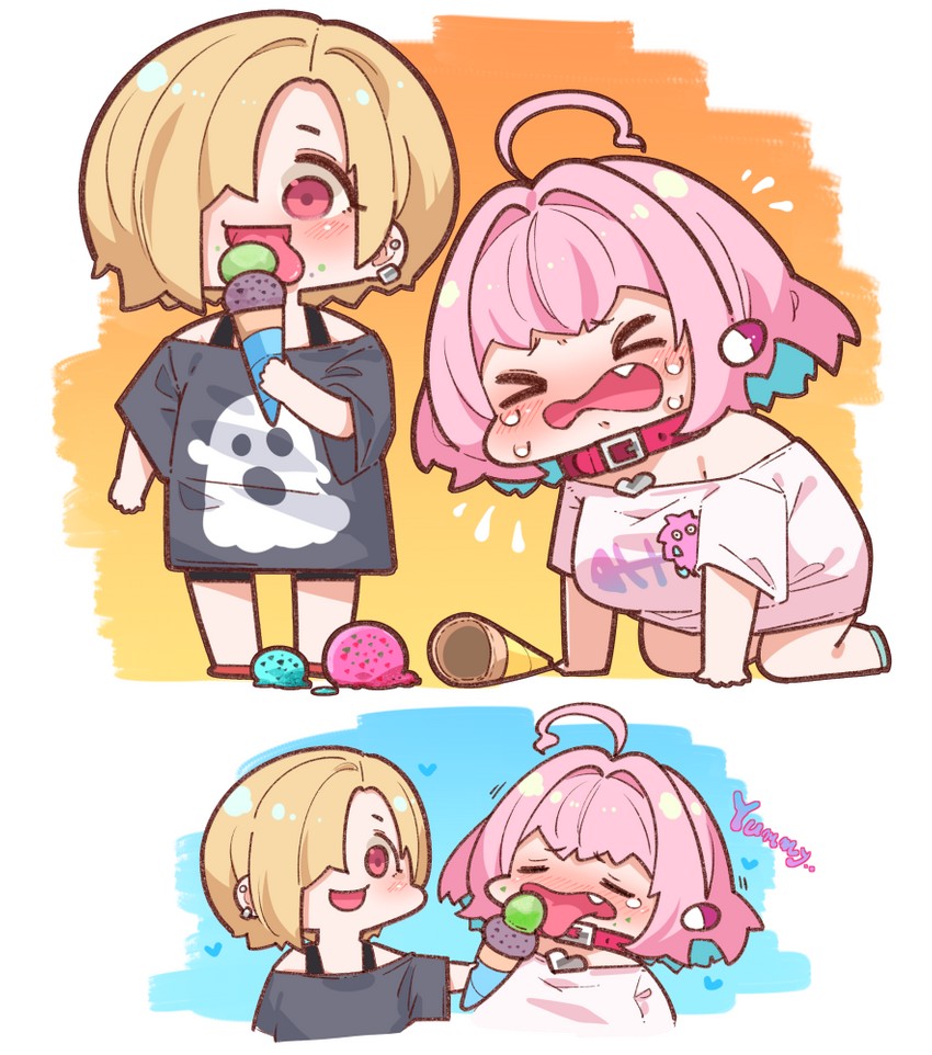 yumemi riamu, shirasaka koume, and kuriboh (idolmaster and 2 more) drawn by takato_kurosuke