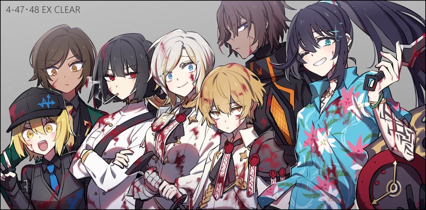 don quixote, faust, sinclair, hong lu, heathcliff, and 2 more (project moon and 1 more) drawn by shiki_(shikki46)
