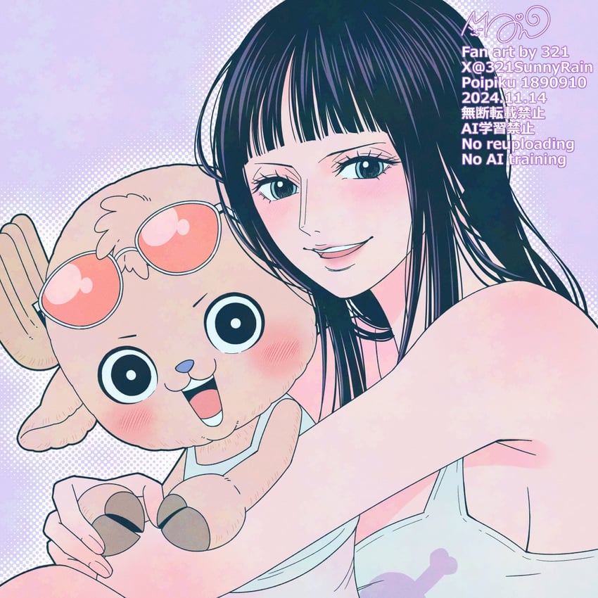 nico robin and tony tony chopper (one piece) drawn by 321