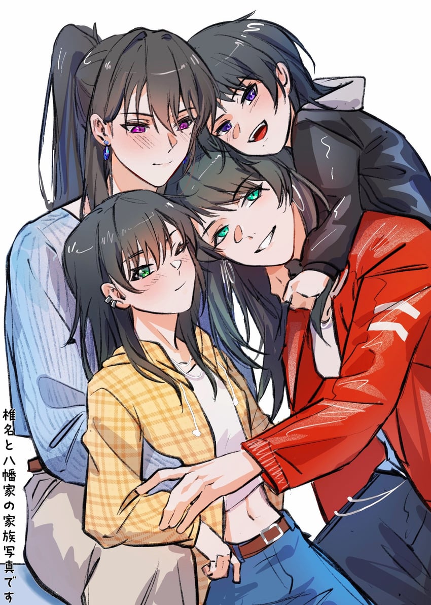 shiina taki, yahata umiri, yahata riko, and shiina misuzu (original and 2 more) drawn by hero45439083942
