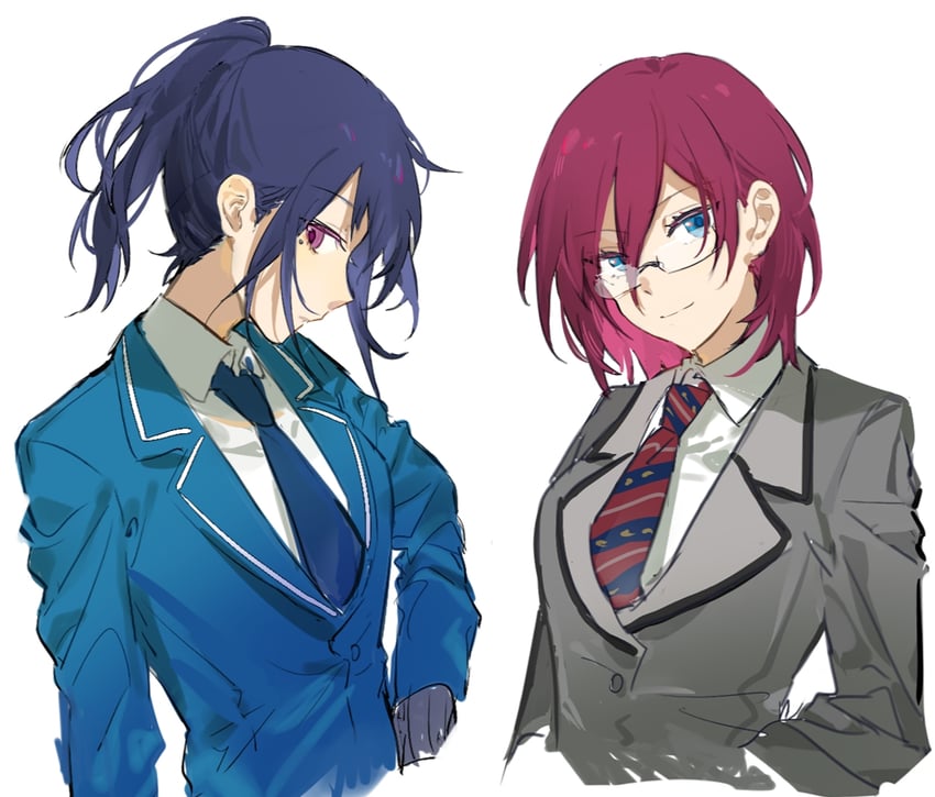 saegusa ibara and fushimi yuzuru (ensemble stars!) drawn by kitakawayui