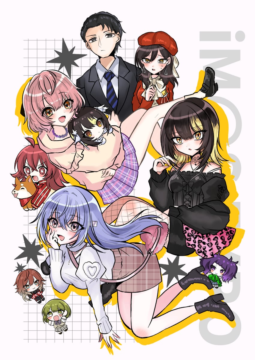 komiya kaho, tanaka mamimi, nanakusa nichika, aketa mikoto, ikaruga luca, and 5 more (idolmaster and 1 more) drawn by mimoe