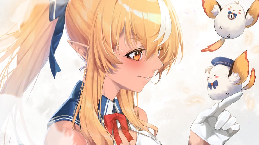 shiranui flare and elfriend (hololive) drawn by mikan_(chipstar182)