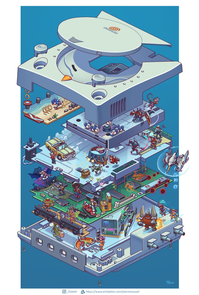 sonic the hedgehog, isabella valentine, ulala, vyse, aika, and 9 more (sonic and 18 more) drawn by pierre_roussel