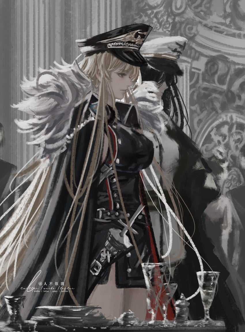 commander, bismarck, female commander, and bismarck zwei (azur lane and 1 more) drawn by fengbuxiao