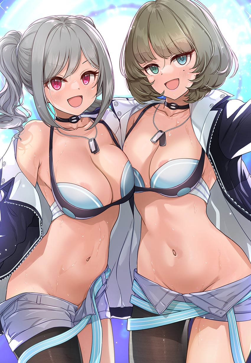takagaki kaede and kanzaki ranko (idolmaster and 2 more) drawn by mk_(mod0)