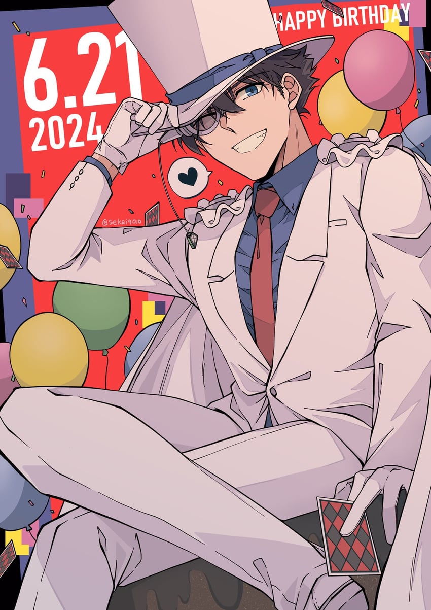 kaitou kid (meitantei conan and 1 more) drawn by sekai9010