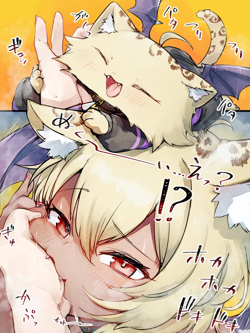 nekomata okayu and ogyayu (hololive) drawn by ikayaki_(ikayaki4)