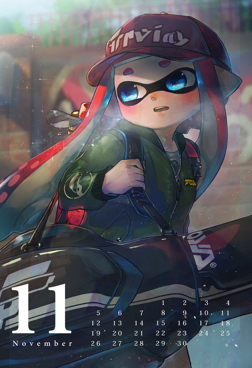 inkling player character and inkling girl (splatoon and 1 more) drawn by kashu_(hizake)