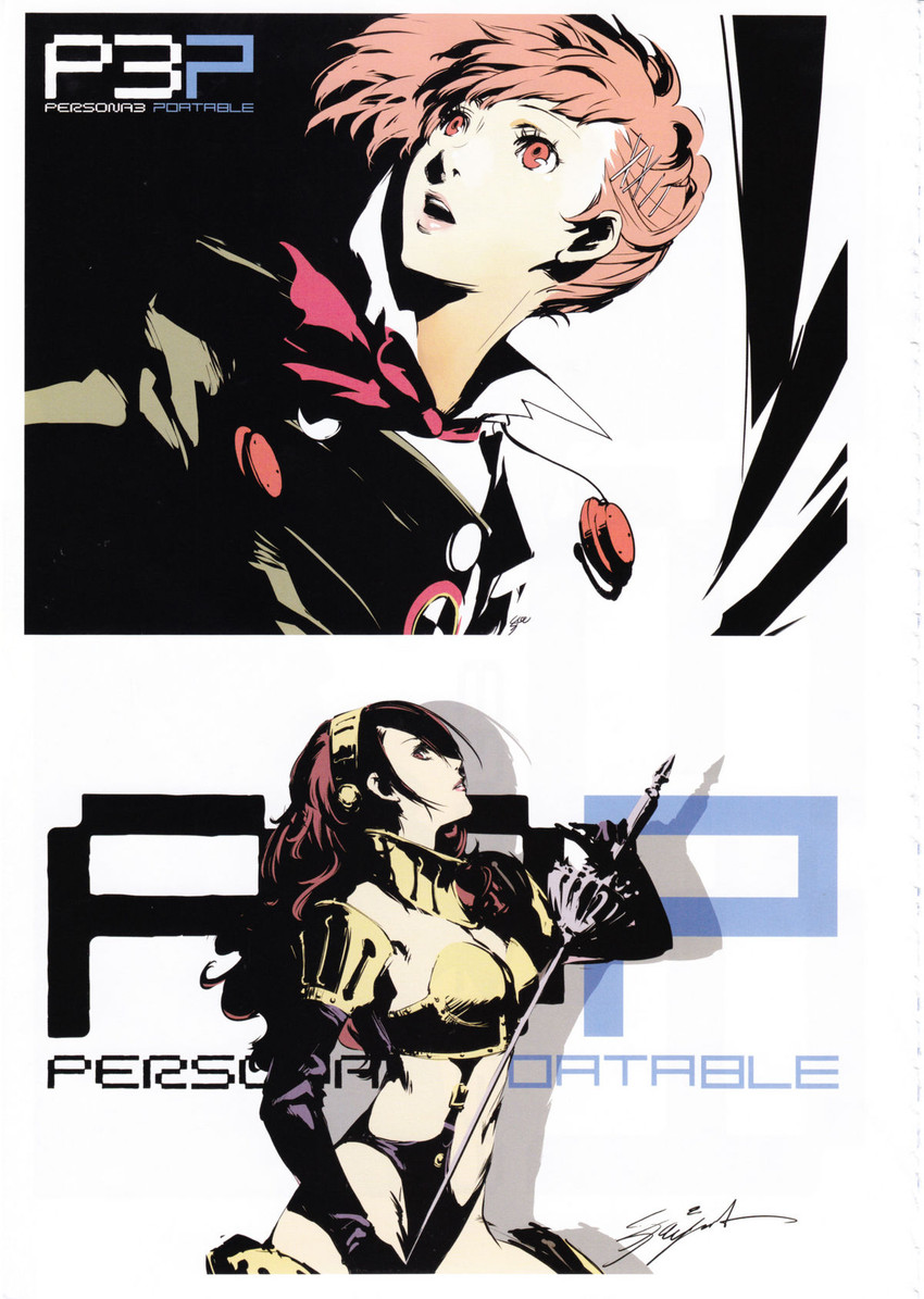 shiomi kotone and kirijou mitsuru (persona and 2 more) drawn by soejima_shigenori